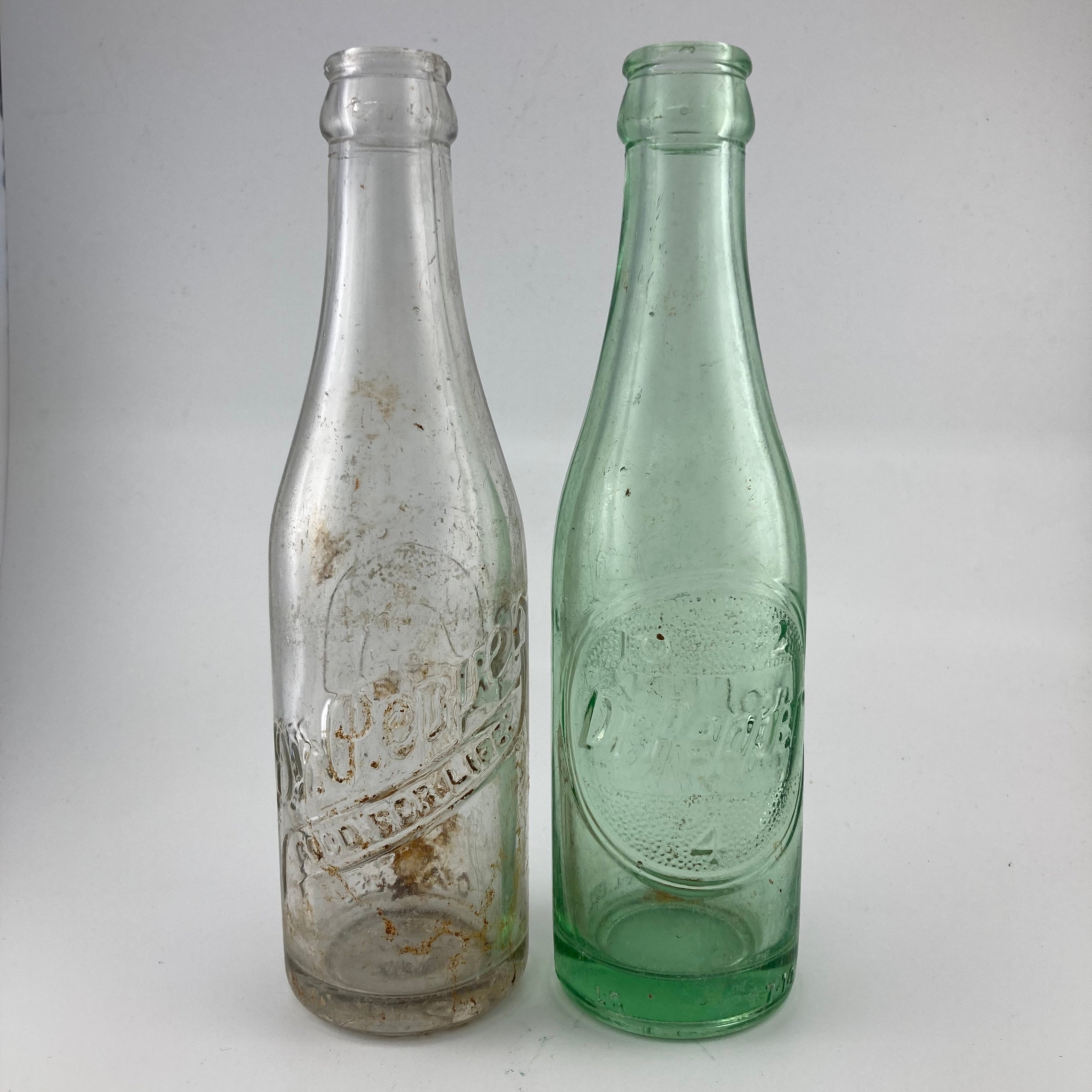 Vintage Dr. Pepper Bottles - Set of 2